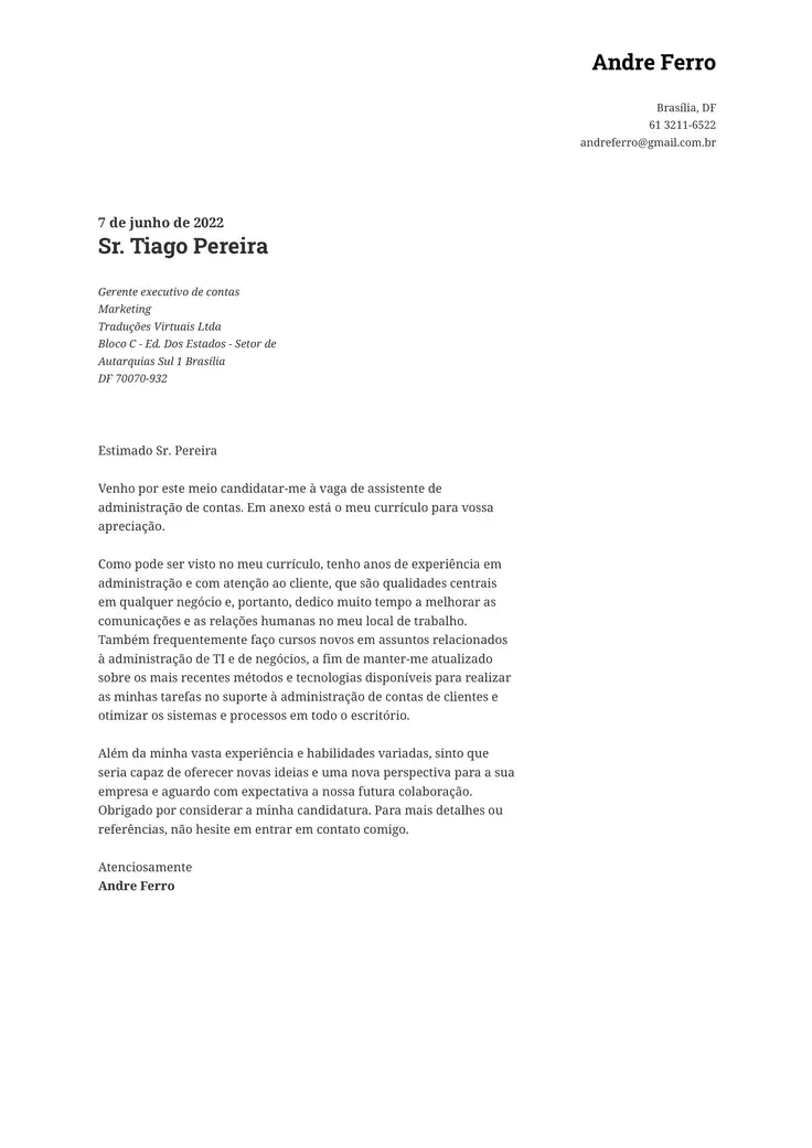 CV template Clássico