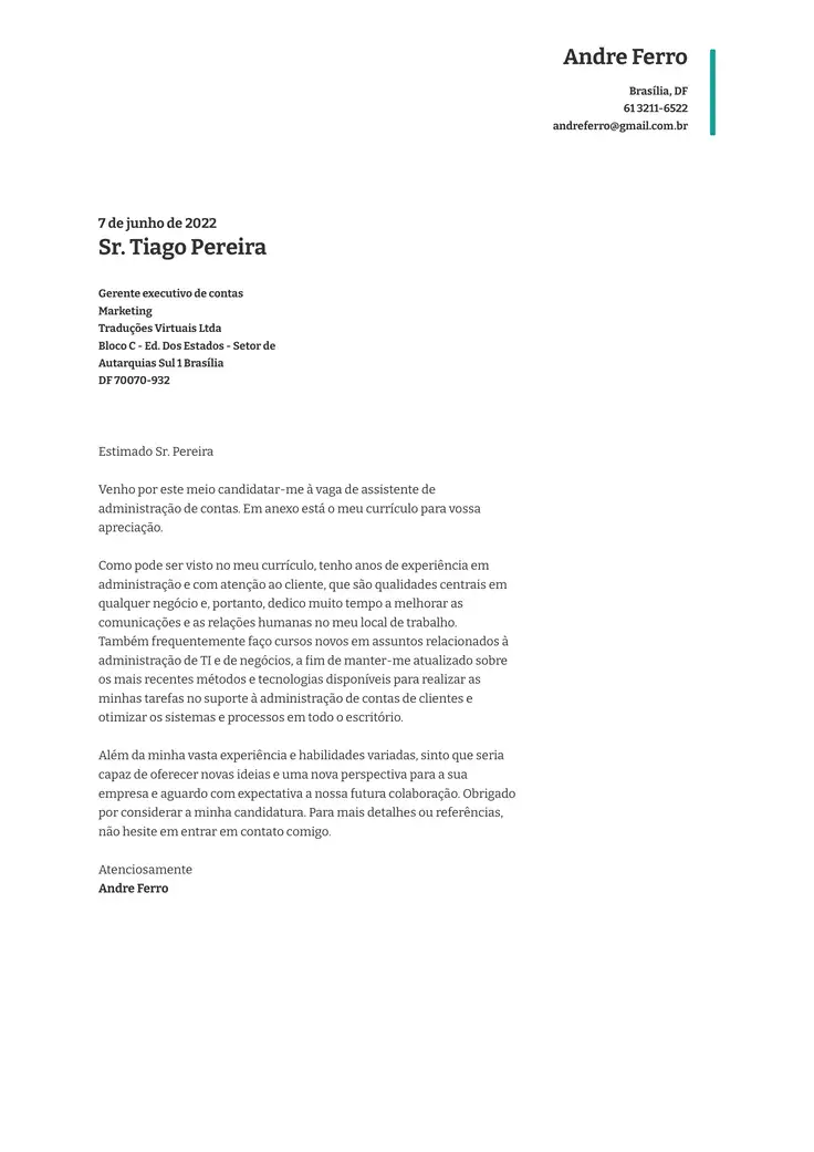 CV template Verde Executivo