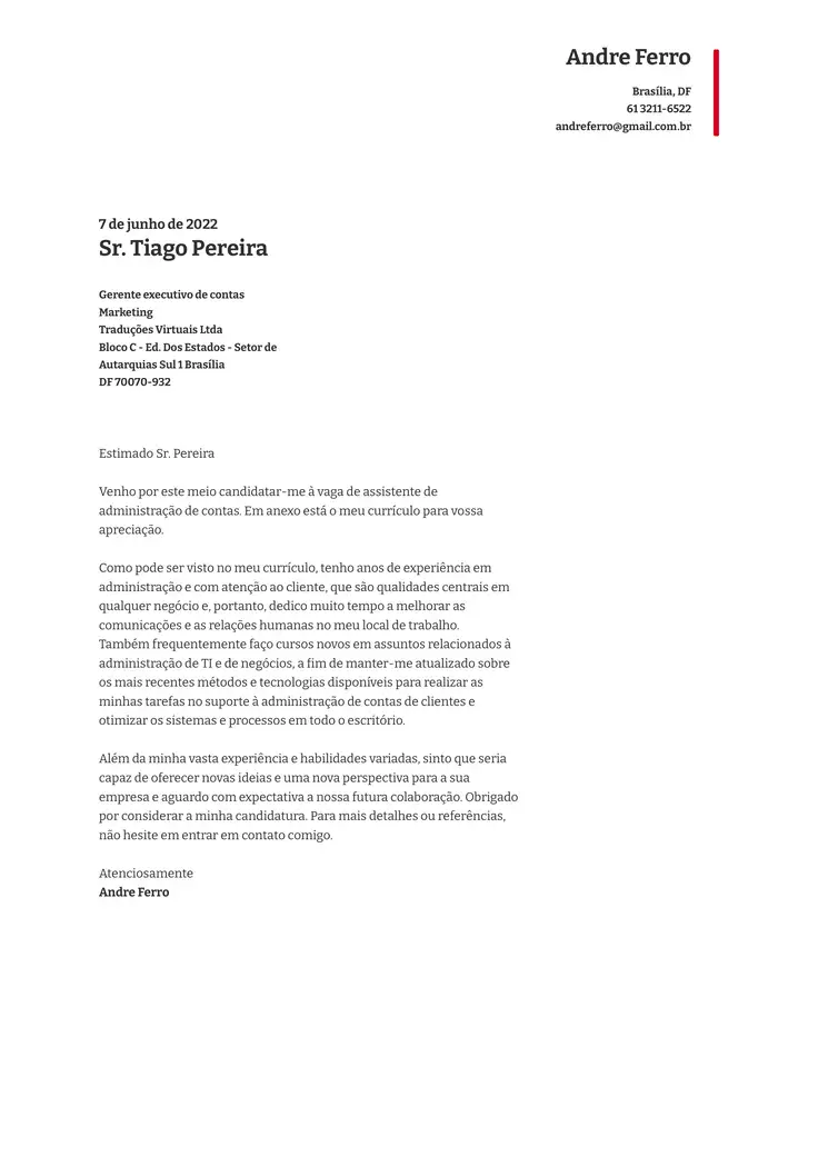 CV template Vermelho Executivo