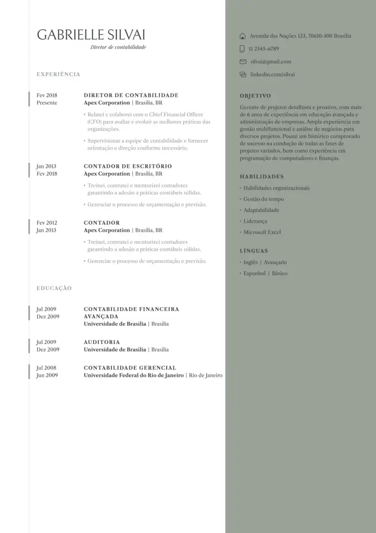 CV template Amsterdão