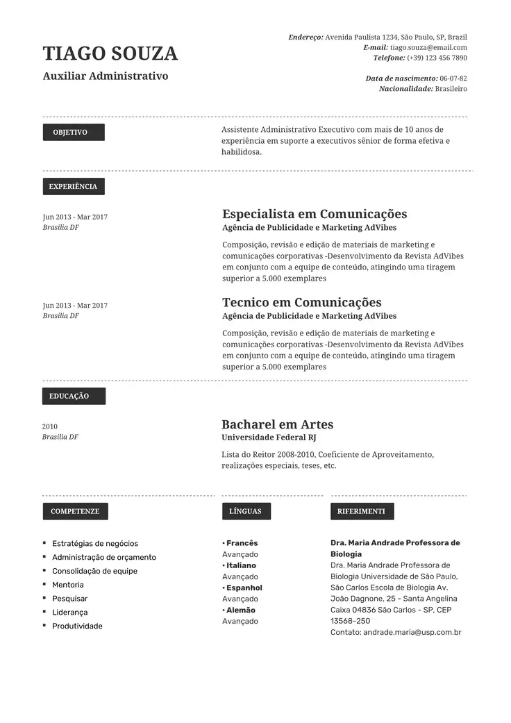 CV template Auckland