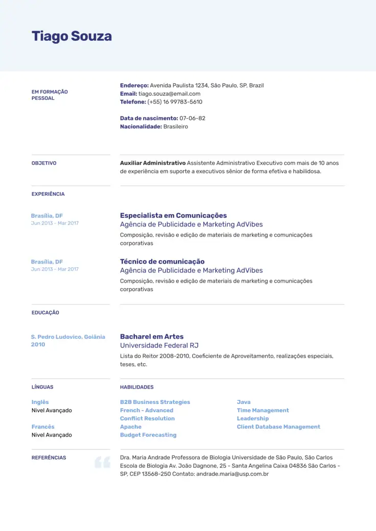 CV template Europa