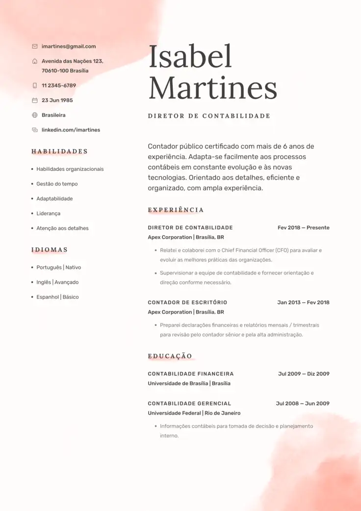 CV template Florença