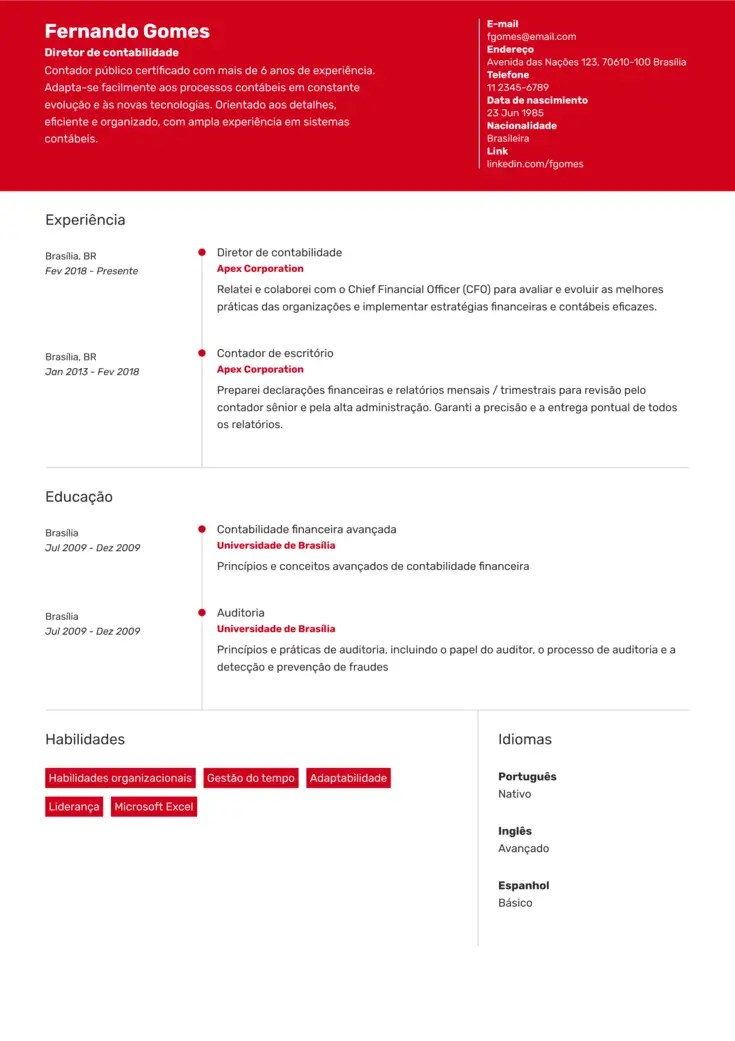 CV template Haifom
