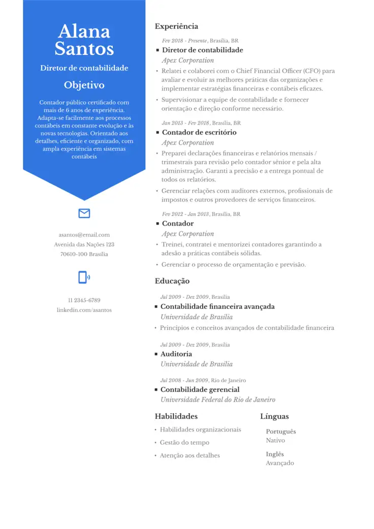 CV template São Francisco