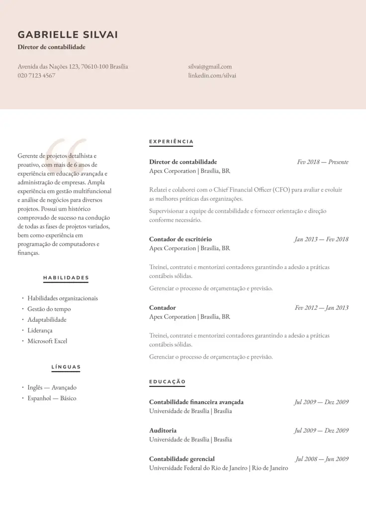 CV template Viena