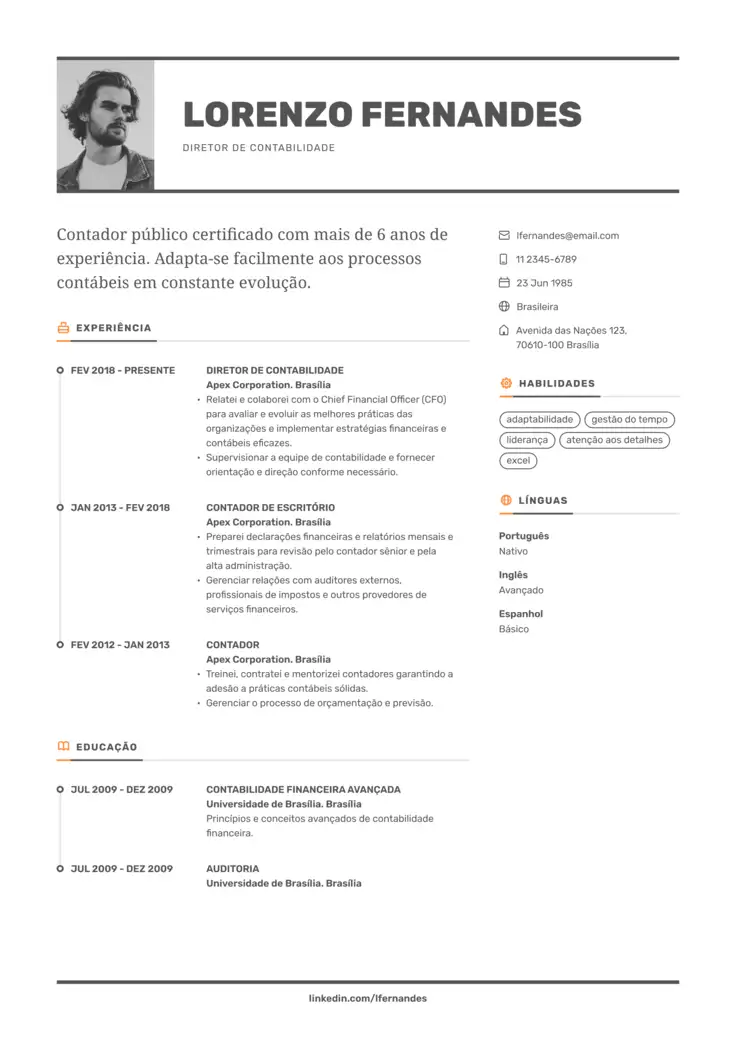 CV template Barcelona
