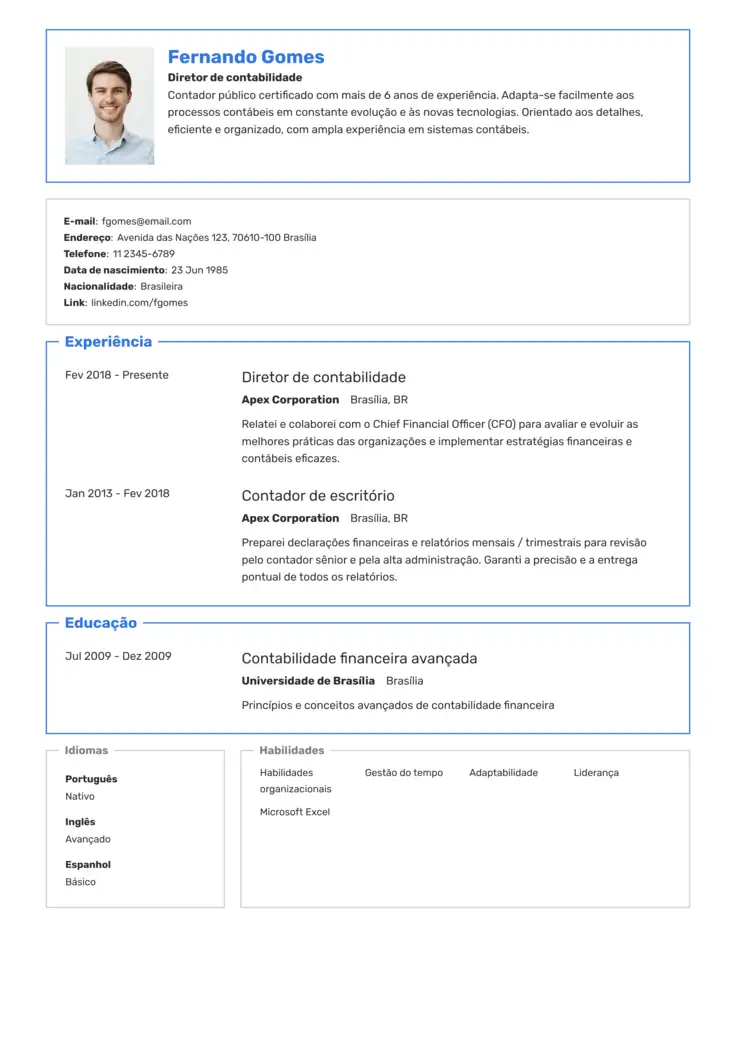 CV template Illinois