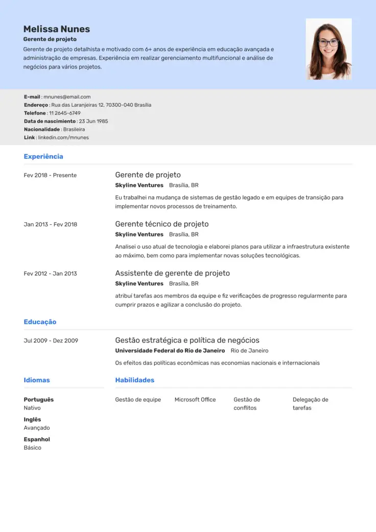 CV template Omsk