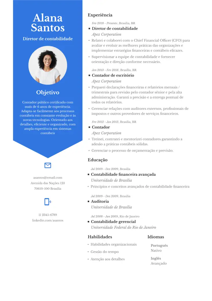 CV template São Francisco