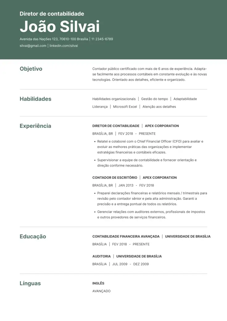 CV template Tampa