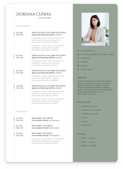 exemplo curriculo modelo amsterdam