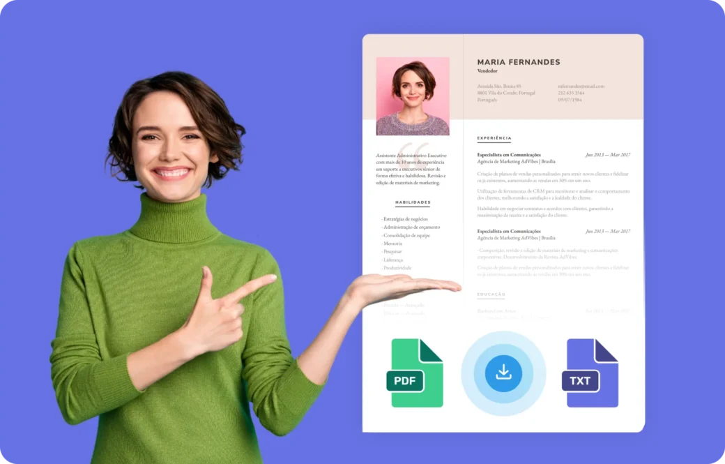 Deixe no formato ideal, baixe e envie seu curriculo