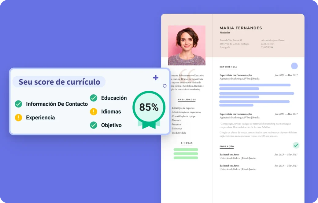Confira a nota do seu curriculo